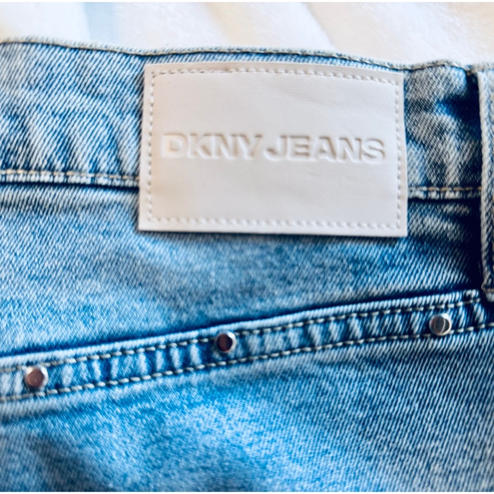 DKNY Light Blue Studded Wide Leg Jeans - Picture 7 of 11